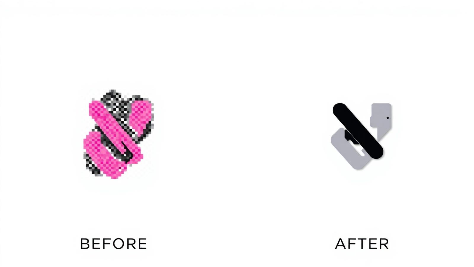 Before and after vector conversion